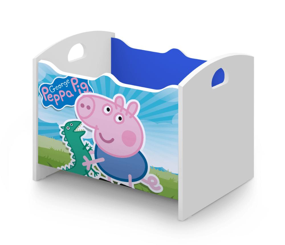 Caixa Baú Organizadora de Brinquedos infantil MDF Peppa George Azul