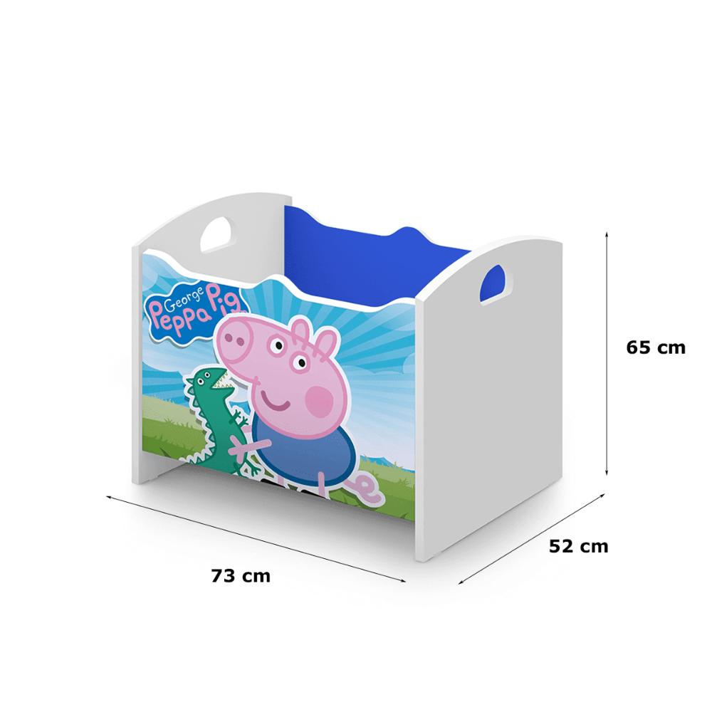 Caixa Baú Organizadora de Brinquedos infantil MDF Peppa Rosa