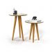 Conjunto 2 Mesas 4202 Pés Palito Ofertamo Sala Off White/Freijo