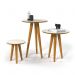 Conjunto 3 Mesas 4303 Pés Palito Ofertamo Sala Off White/Freijo