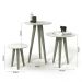 Conjunto 3 Mesas 4303 Pés Palito Ofertamo Sala Off White/Freijo