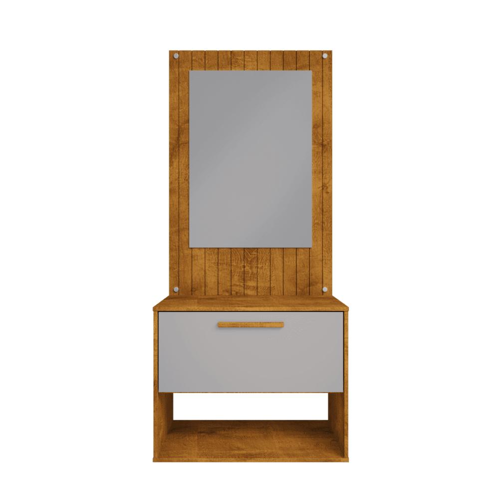 Conjunto Gabinete c/ Espelheira para Banheiro Zenit Naturalle/Off-White