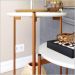 Conjunto Mesa de centro e Lateral Lunis Branca com Pés de Ferro Bronze