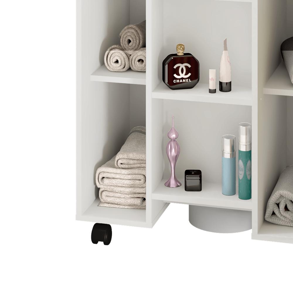 Gabinete Para Banheiro Pequin Bechara 2075554 Banheiro Branco/Ripado - Ofertamo