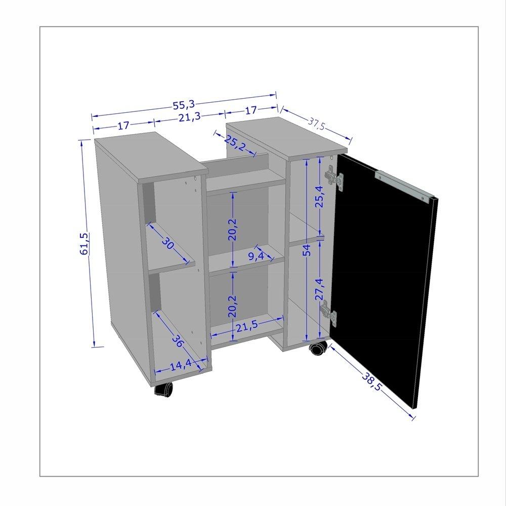 Gabinete Para Banheiro Pequin Bechara 2075554 Banheiro Branco/Ripado - Ofertamo