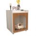 Mesa Cabeceira Casinha de Cachorro/Gato PET Off White/Freijo - Ofertamo