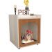 Mesa Cabeceira Casinha de Cachorro/Gato PET Off White/Freijo - Ofertamo