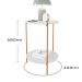 Mesa De Apoio Lateral Duda Off White Com Pés de Ferro Bronze