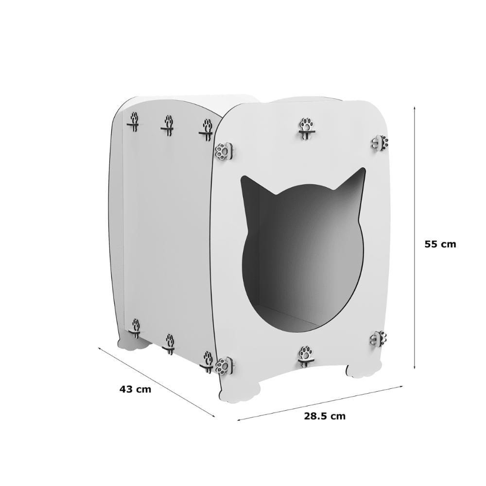 Mesa De Cabeceira Casinha Pet Gato Cat Branco