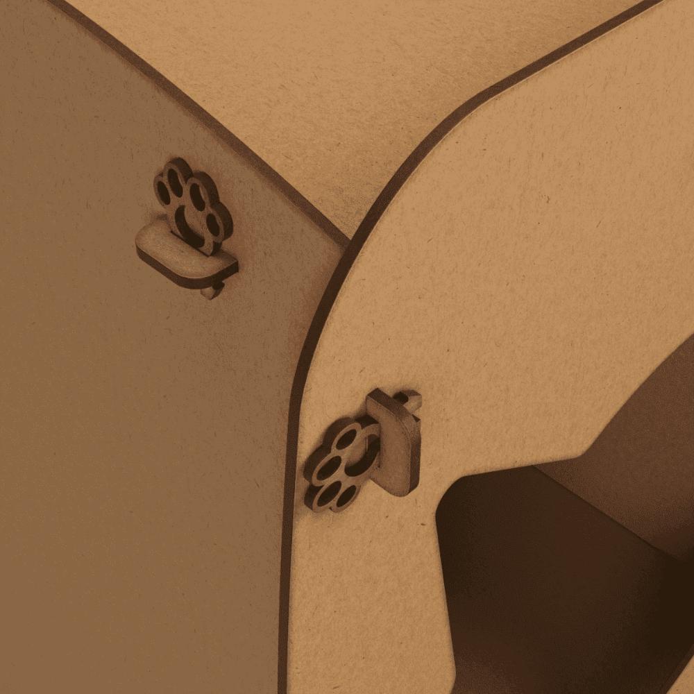 Mesa De Cabeceira Casinha Pet Gato Cat MDF Natural