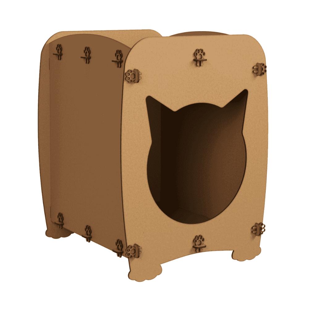 Mesa De Cabeceira Casinha Pet Gato Cat MDF Natural