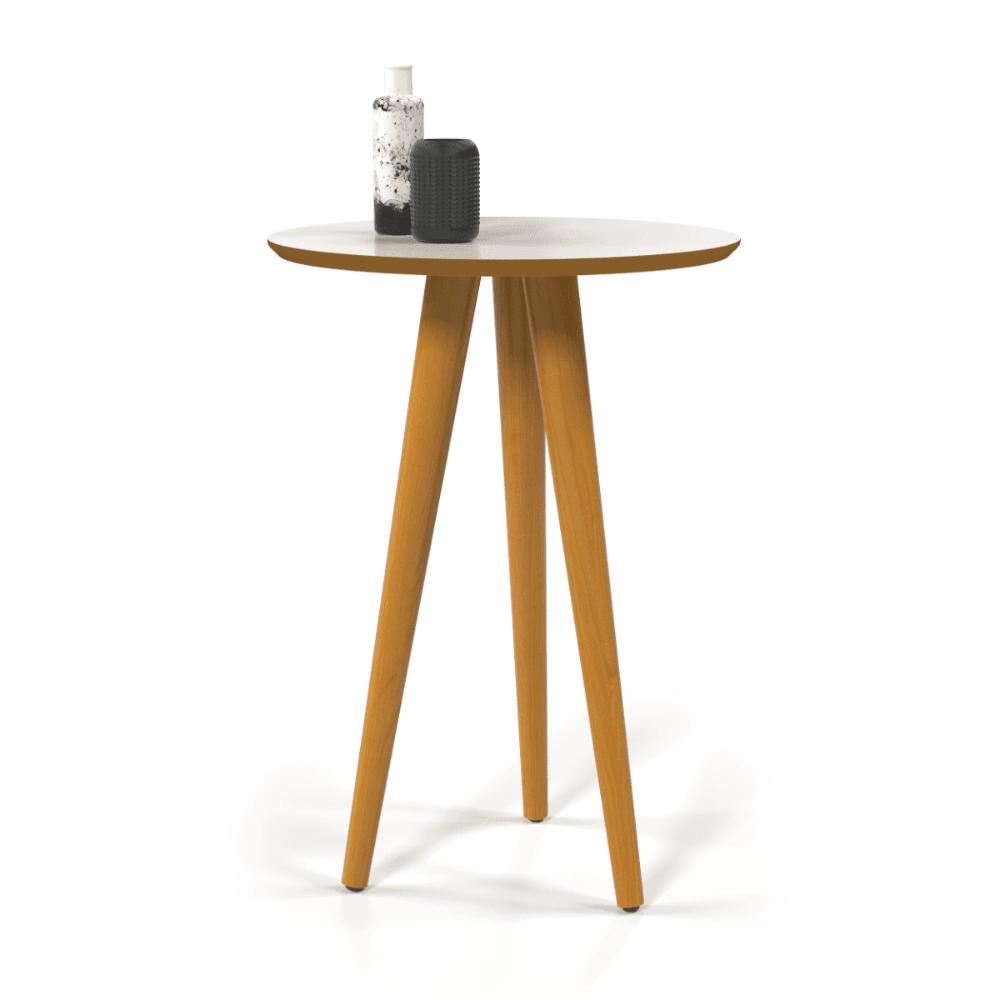 Mesa Lateral 4601 Pés Palito Sala Off White/Freijo
