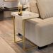 Mesa de Apoio Lateral Sala de estar 4774 Perola Pé de Ferro Dourado