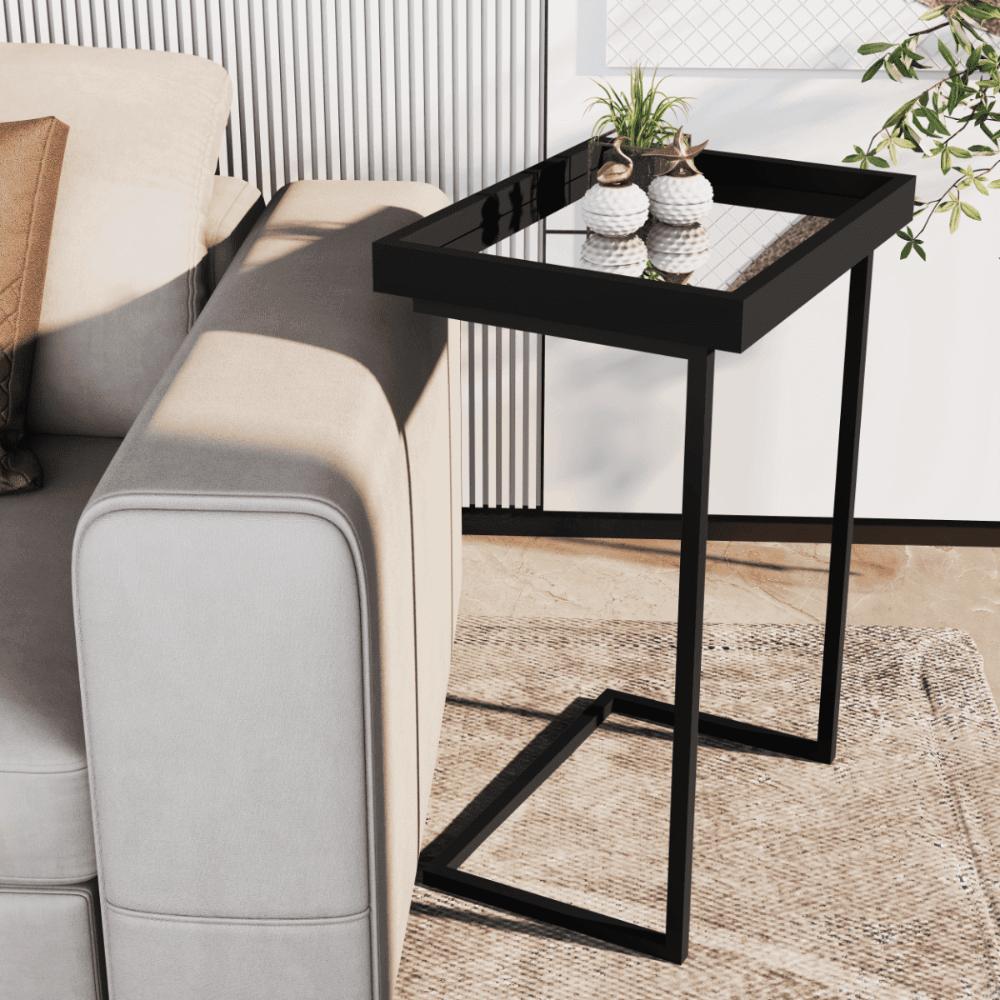 Mesa de Apoio Lateral Sala de estar 4774 Preto Pé De Ferro Preto