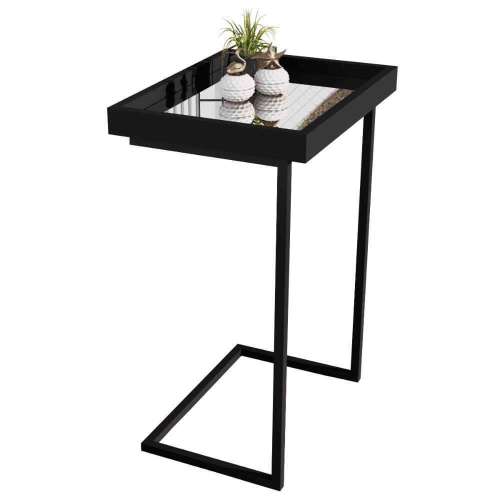 Mesa de Apoio Lateral Sala de estar 4774 Preto Pé De Ferro Preto