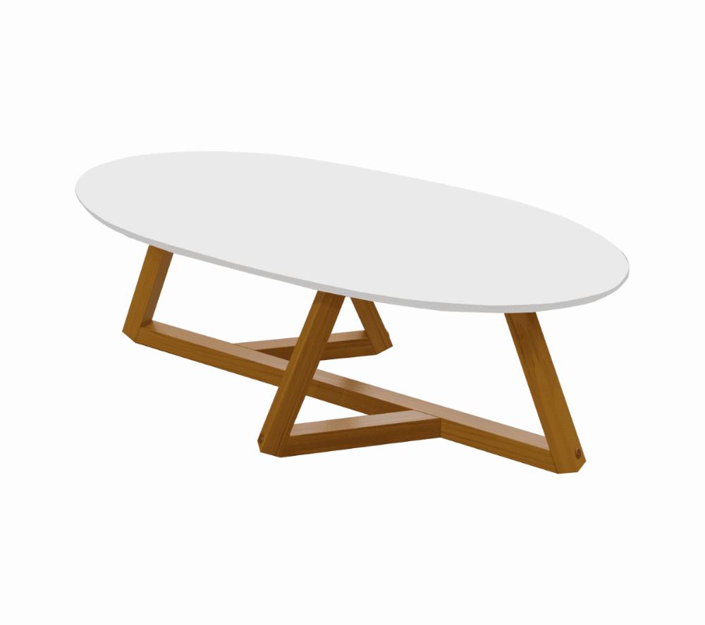 Mesa de Centro Sala de estar Classic Oval Branca