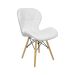 Cadeira Estofada Eiffel Slim Wood Pés de Madeira Branco
