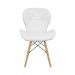 Cadeira Estofada Eiffel Slim Wood Pés de Madeira Branco