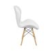 Cadeira Estofada Eiffel Slim Wood Pés de Madeira Branco