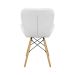 Cadeira Estofada Eiffel Slim Wood Pés de Madeira Branco