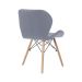 Cadeira Estofada Eiffel Slim Wood Pés de Madeira Cinza