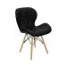 Cadeira Estofada Eiffel Slim Wood Pés de Madeira Preto
