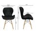 Cadeira Estofada Eiffel Slim Wood Pés de Madeira Preto