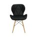 Cadeira Estofada Eiffel Slim Wood Pés de Madeira Preto