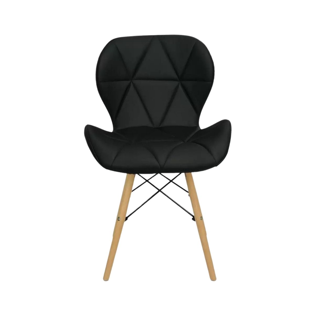 Cadeira Estofada Eiffel Slim Wood Pés de Madeira Preto