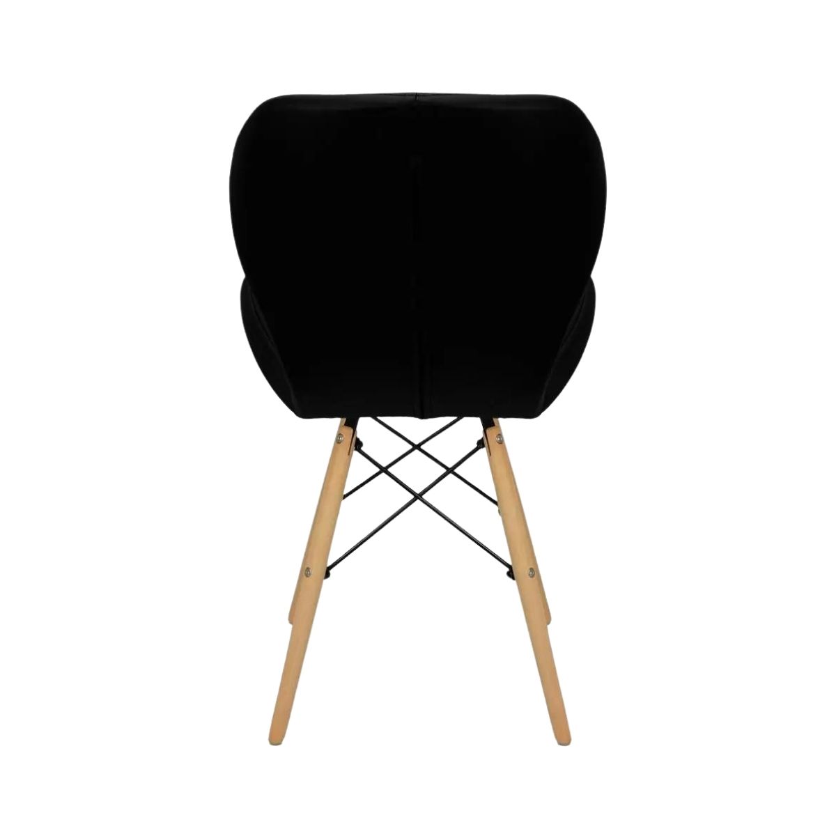 Cadeira Estofada Eiffel Slim Wood Pés de Madeira Preto