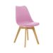 Cadeira Estofada Saarinen Wood Pés de Madeira Rosa