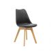 Cadeira Saarinen Wood Com Estofamento V rias Cores (Preto)