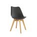 Cadeira Saarinen Wood Com Estofamento V rias Cores (Preto)