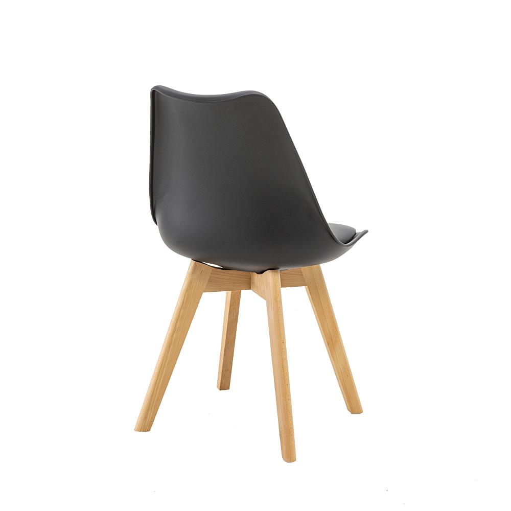 Cadeira Saarinen Wood Com Estofamento V rias Cores (Preto)