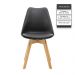 Cadeira Saarinen Wood Com Estofamento V rias Cores (Preto)