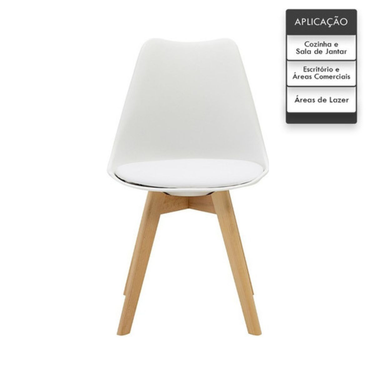 Cadeira Saarinen Wood Com Estofamento Várias Cores - Branco
