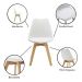 Cadeira Saarinen Wood Com Estofamento Várias Cores - Branco