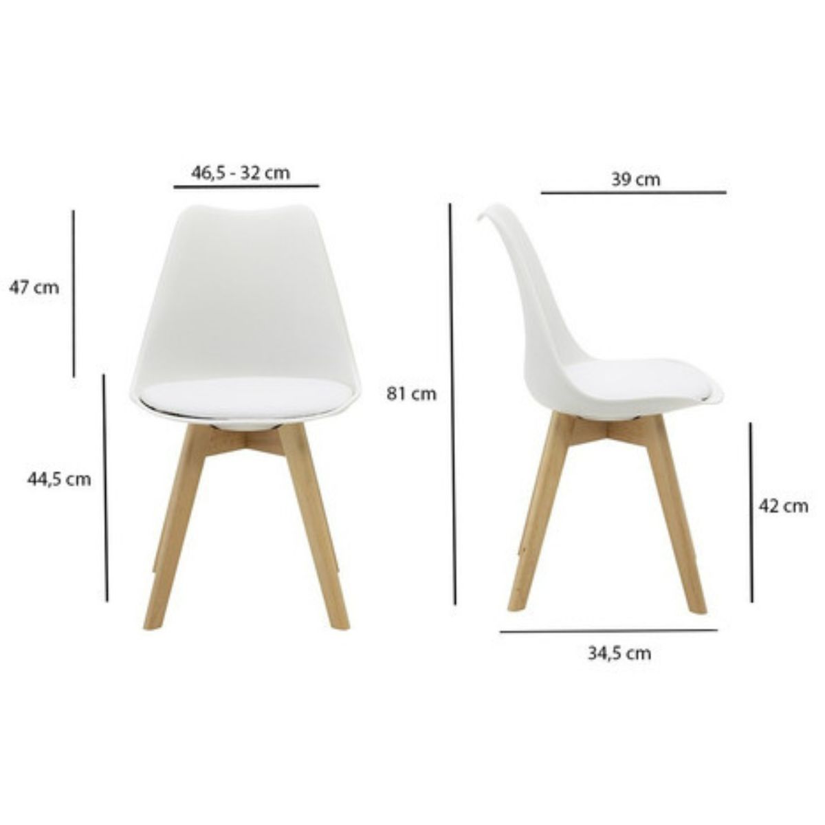 Cadeira Saarinen Wood Com Estofamento Várias Cores - Branco
