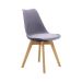 Cadeira Saarinen Wood Com Estofamento Várias Cores - Cinza