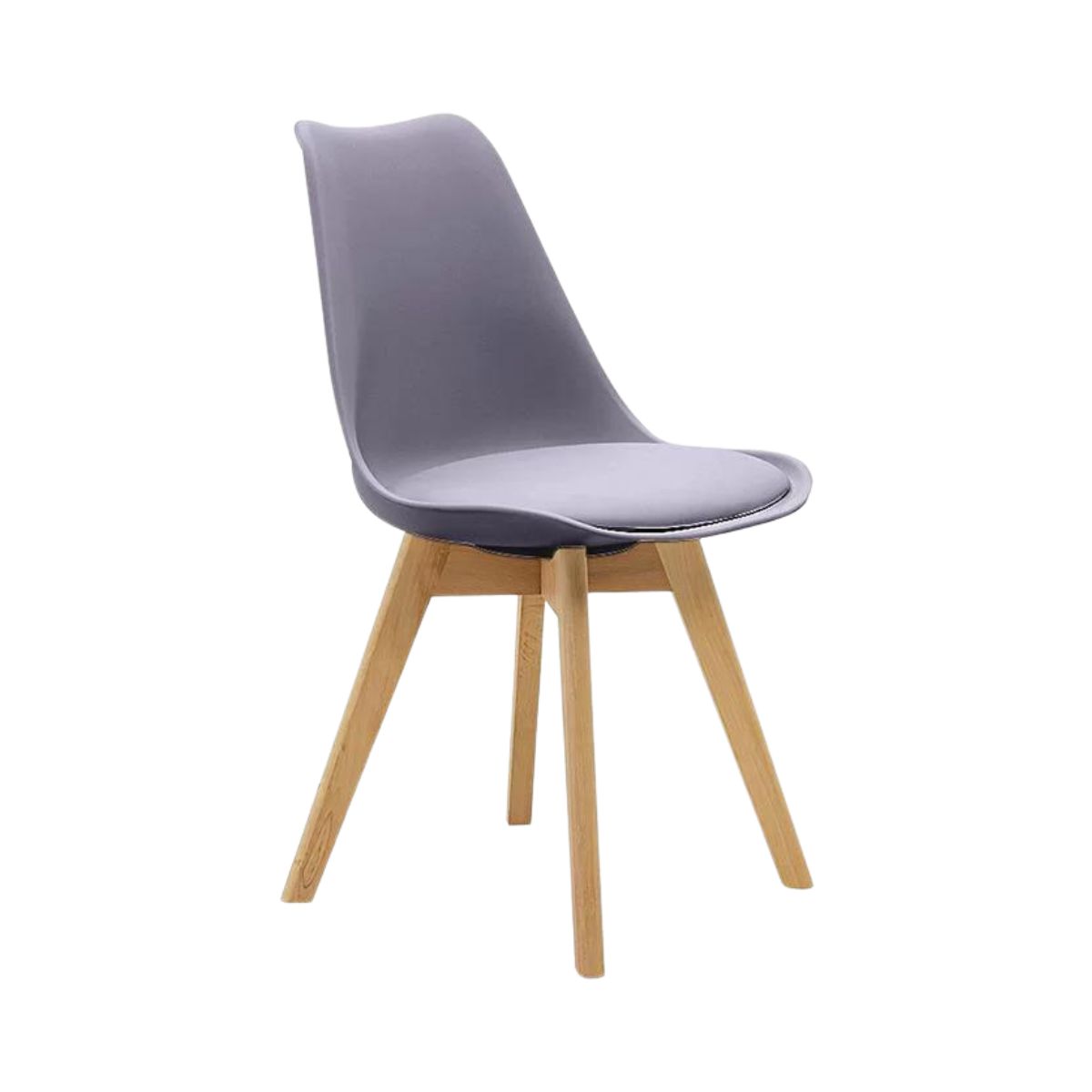 Cadeira Saarinen Wood Com Estofamento Várias Cores - Cinza