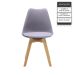 Cadeira Saarinen Wood Com Estofamento Várias Cores - Cinza