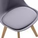 Cadeira Saarinen Wood Com Estofamento Várias Cores - Cinza