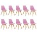 Kit 10 Cadeiras Estofadas Saarinen Wood Pés de Madeira Rosa