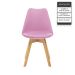 Kit 10 Cadeiras Estofadas Saarinen Wood Pés de Madeira Rosa