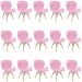 Kit 15 Cadeiras Estofada Eiffel Slim Wood Pés de Madeira Rosa