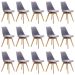 Kit 15 Cadeiras Estofadas Saarinen Wood Pés de Madeira Cinza