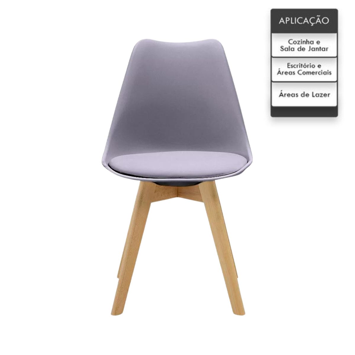Kit 15 Cadeiras Estofadas Saarinen Wood Pés de Madeira Cinza