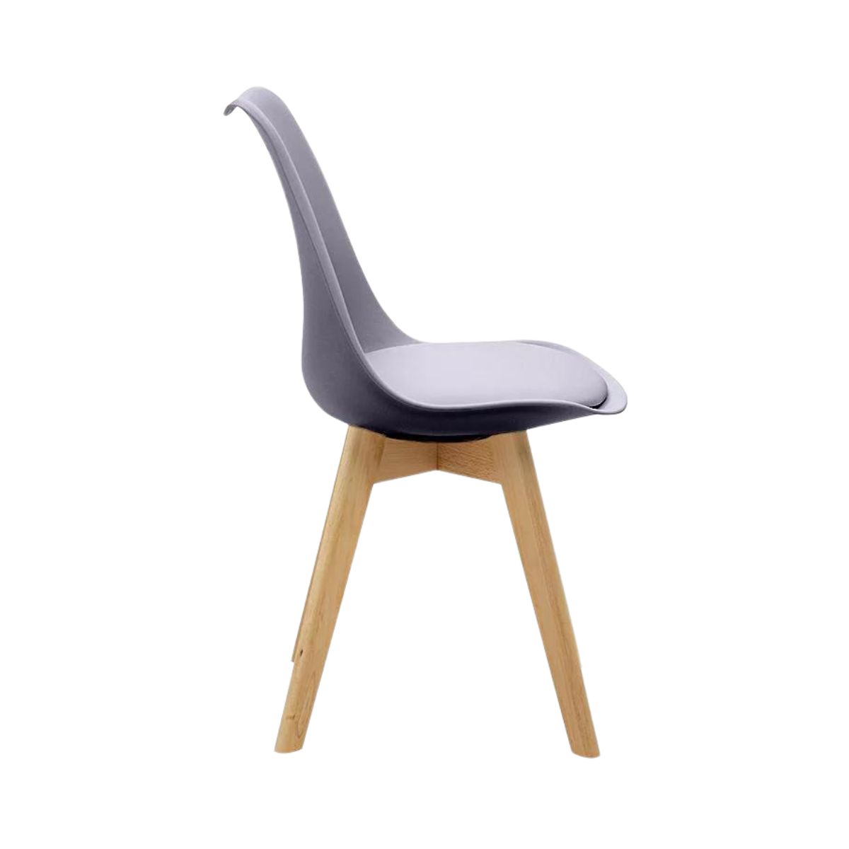 Kit 15 Cadeiras Estofadas Saarinen Wood Pés de Madeira Cinza