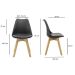 Kit 15 Cadeiras Estofadas Saarinen Wood Pés de Madeira Preto