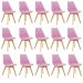 Kit 15 Cadeiras Estofadas Saarinen Wood Pés de Madeira Rosa